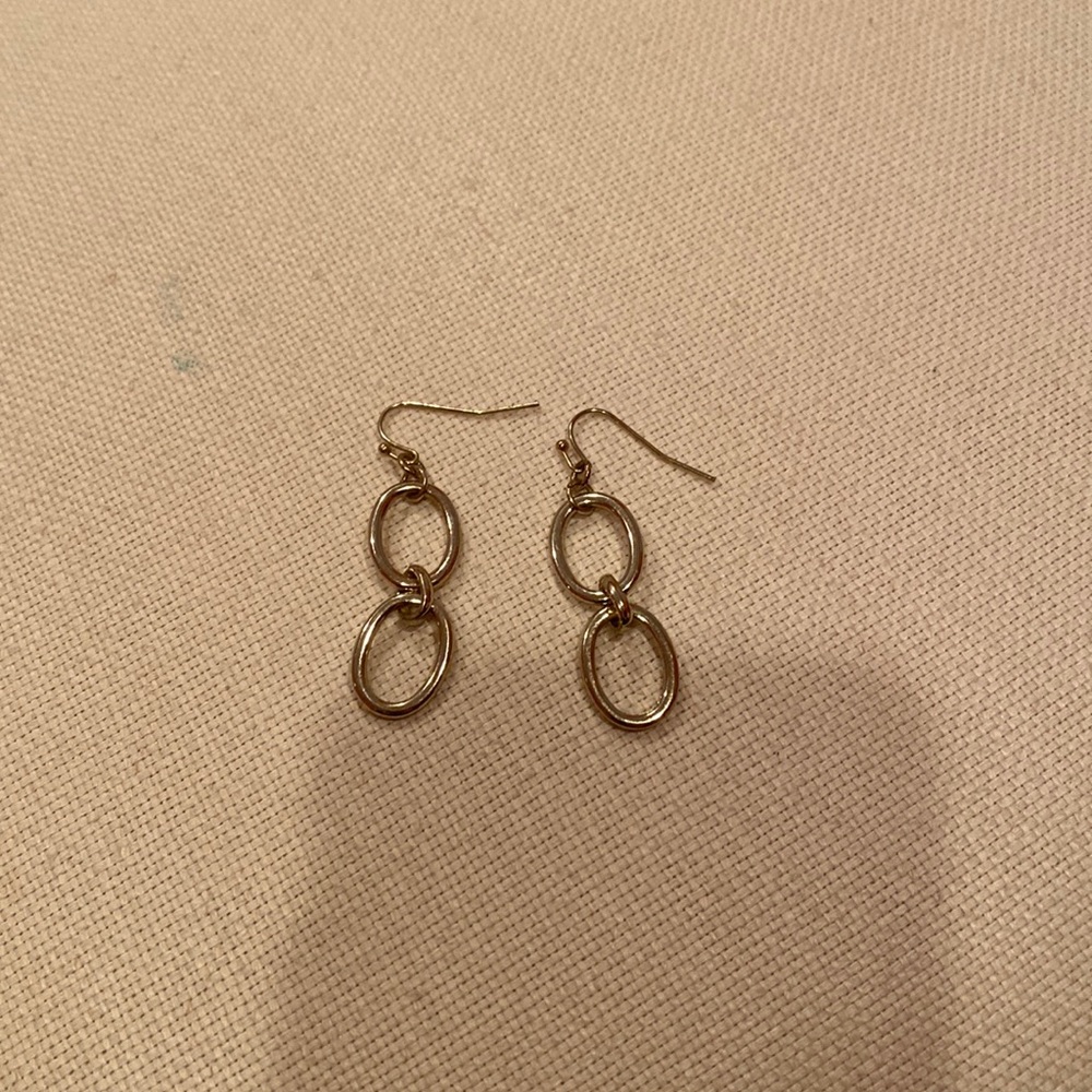 gold hoop dangle earrings
